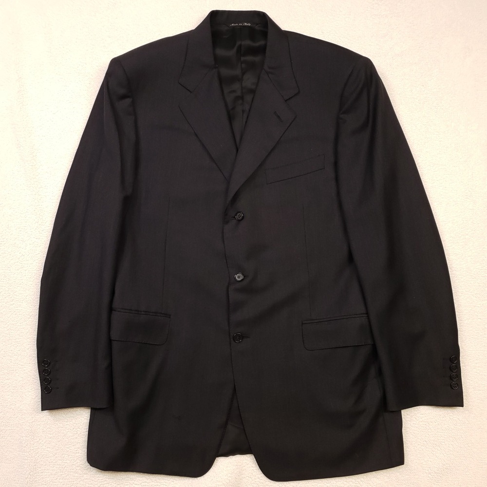 Canali Suit Jacket Mens 44L Charcoal Gray Wool 3-Button Made in Italy Blazer